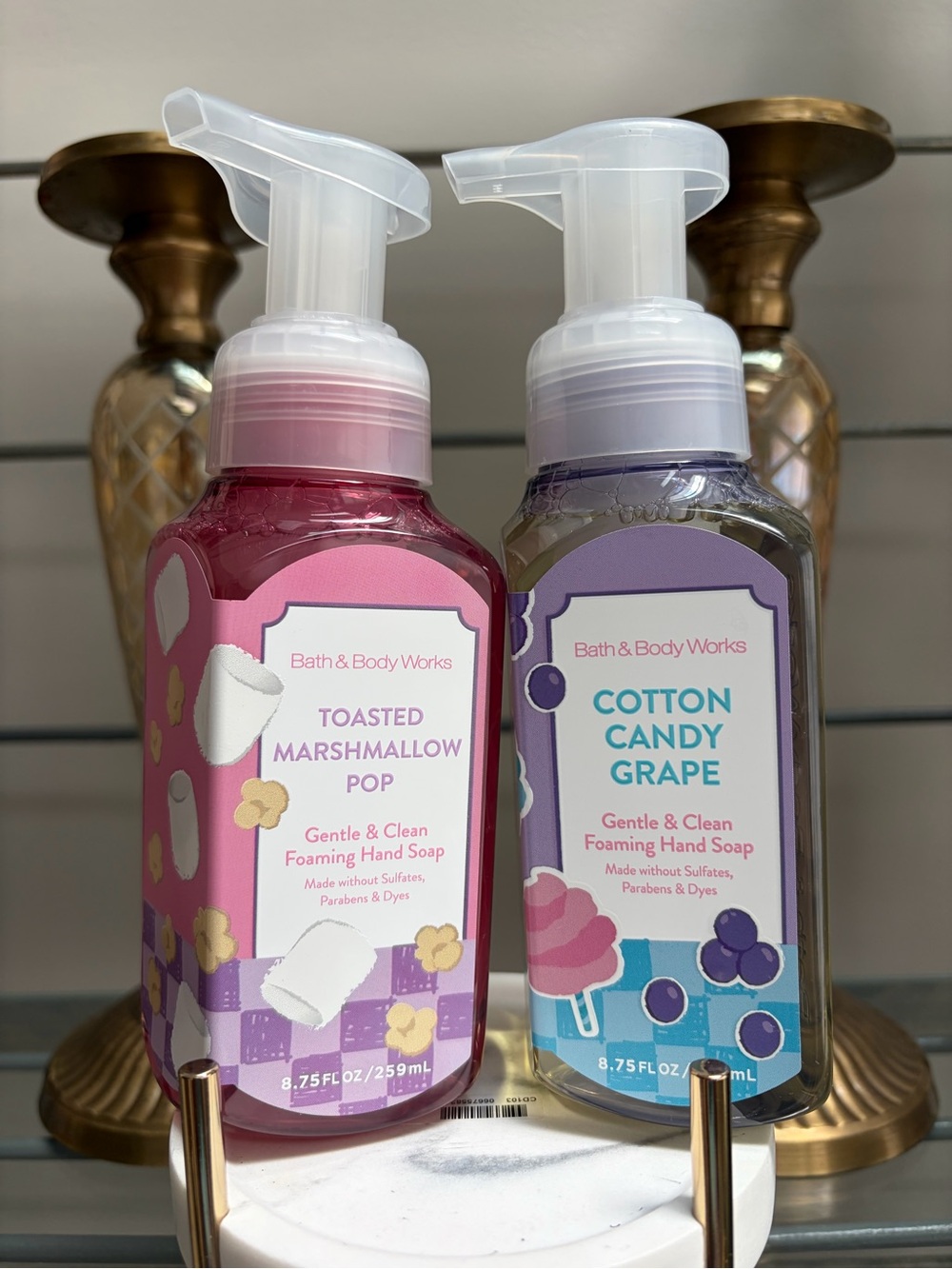 Bath & Body Works Toasted Marshmallow Pop/Cotton Candy Grape Soap Duo NWT